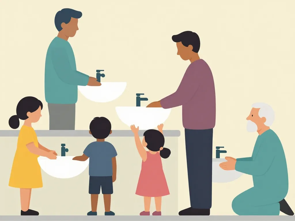 différentes hauteurs lavabo selon utilisateurs