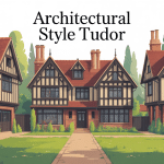 Architectural style tudor avec maisons à colombages et toits pentus