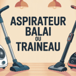 illustration aspirateur balai ou traineau côte à côte