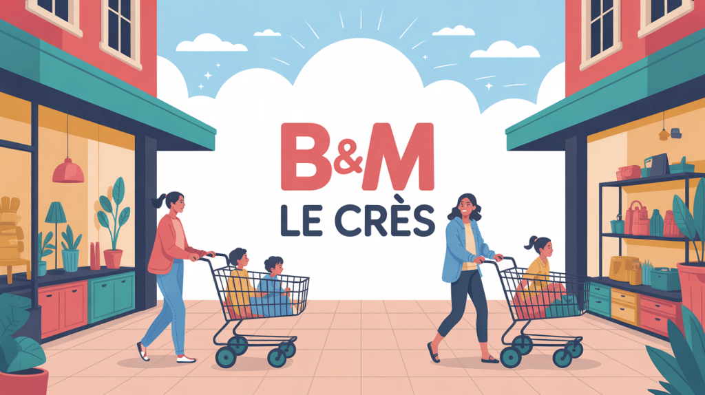 illustration magasin b m le cres déco rangement jardin