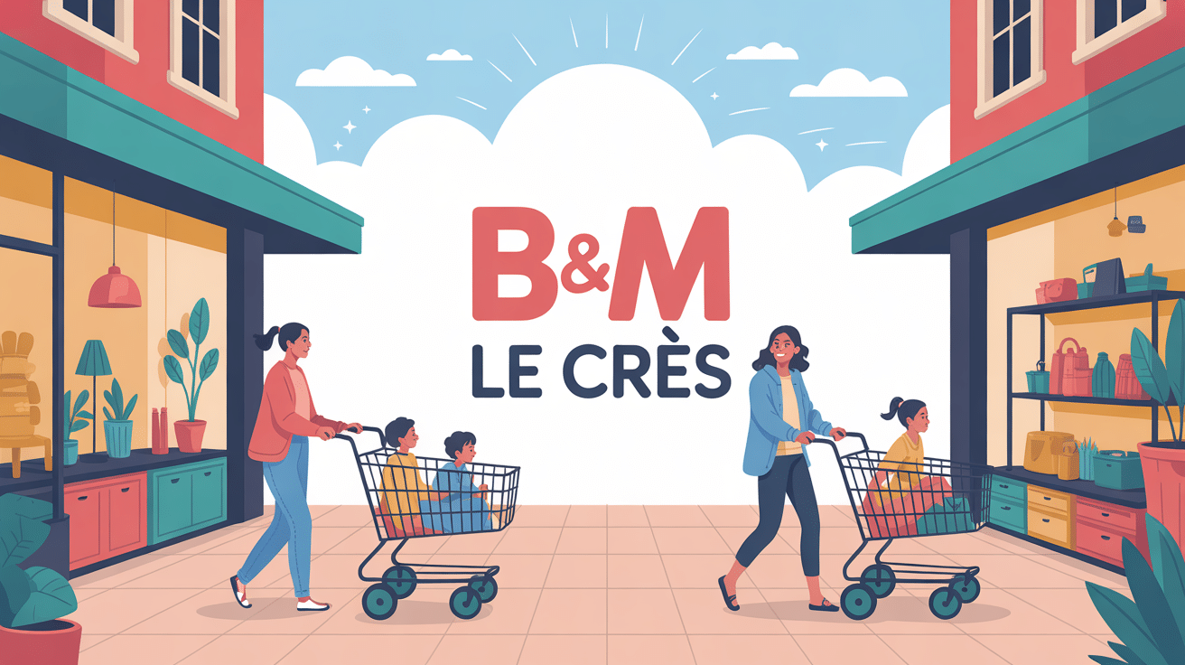 illustration magasin b m le cres déco rangement jardin