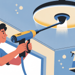 balai telescopique plafond femme nettoie plafond maison