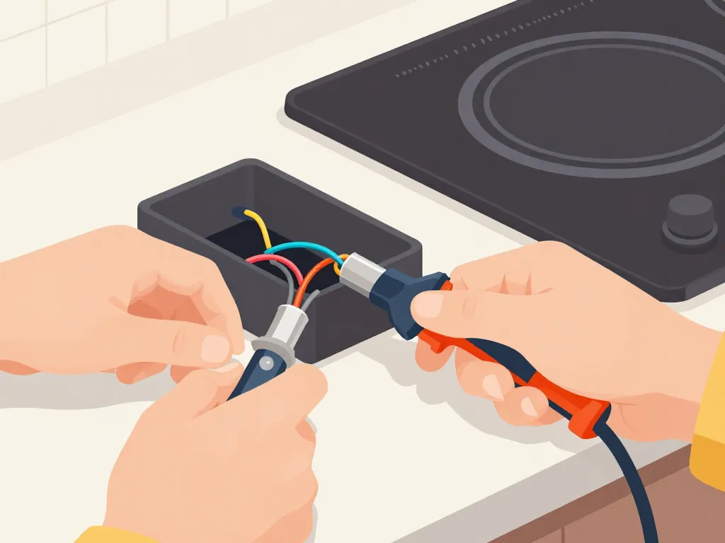connexion sécurisée branchement plaque induction 4 fils en cuisine