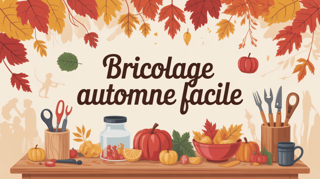 bricolage automne facile illustration chaleureuse table déco automnale