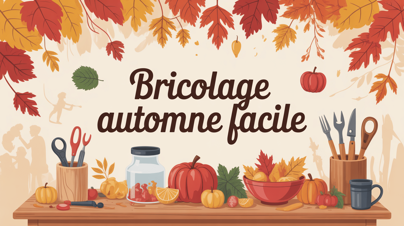 bricolage automne facile illustration chaleureuse table déco automnale