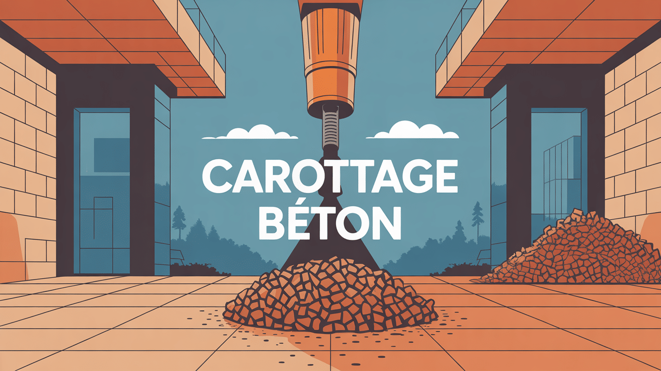 illustration carottage beton chantier