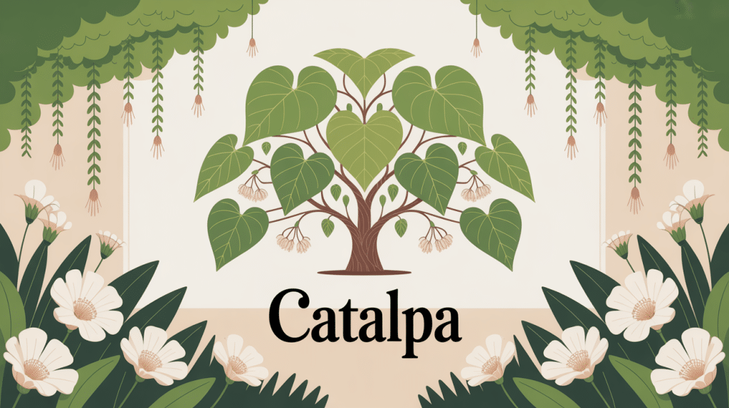 catalpa arbre d'ornement dans un jardin lumineux