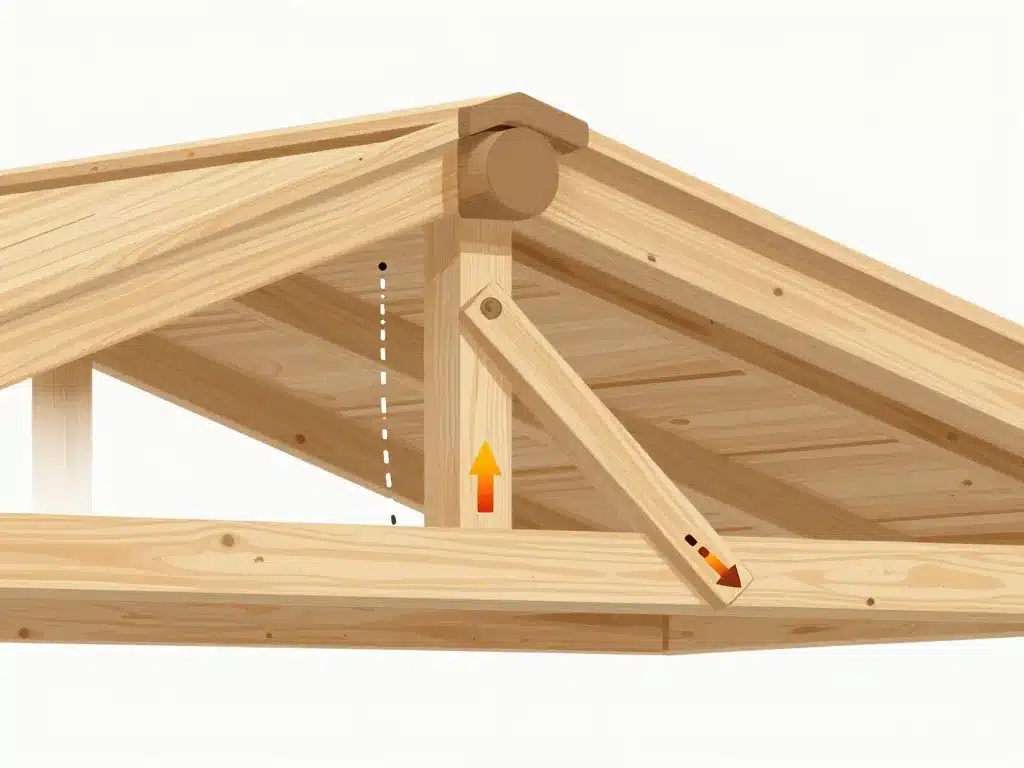 Schéma rôle charpente jambe de force