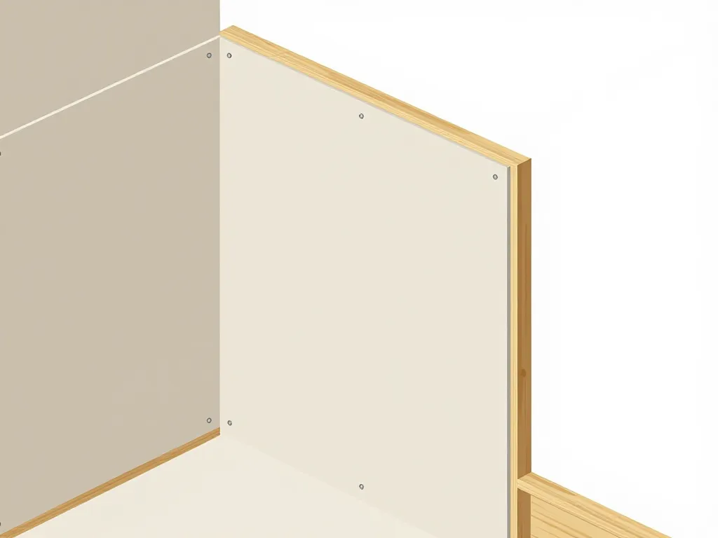 schéma coffrage placo sans rail structure tasseaux