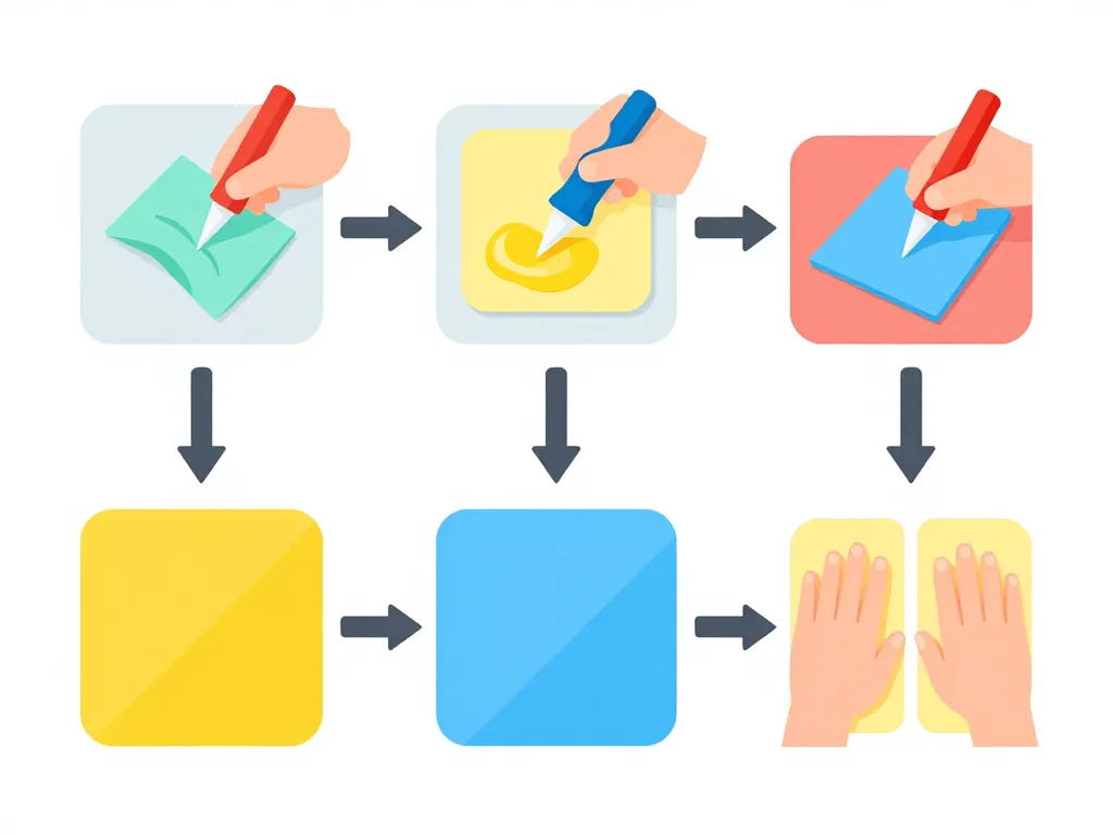 étapes application colle néoprène avec schéma