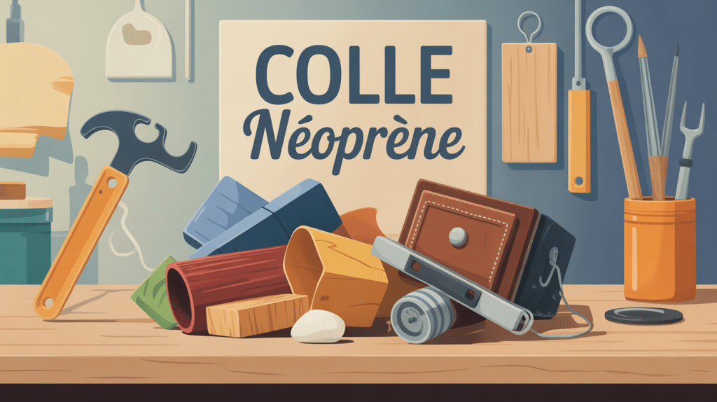 illustration colle néoprène sur différents matériaux