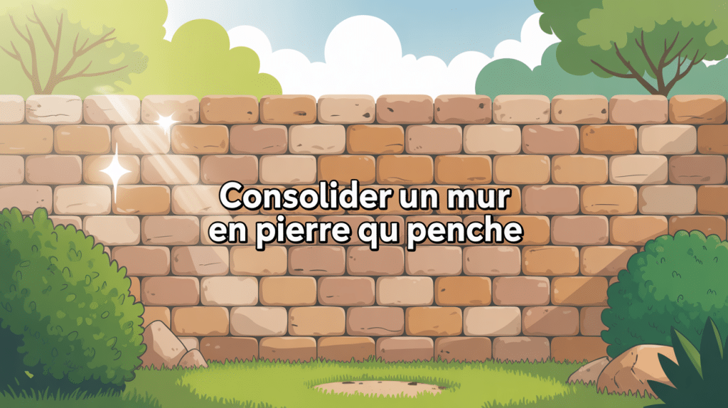 consolider un mur en pierre qui penche illustration sécurité jardin