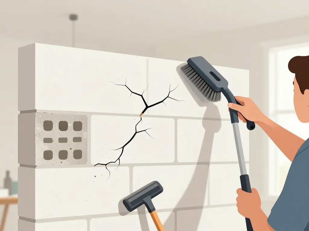 Préparer enduire un mur en parpaing au rouleau nettoyage et contrôle