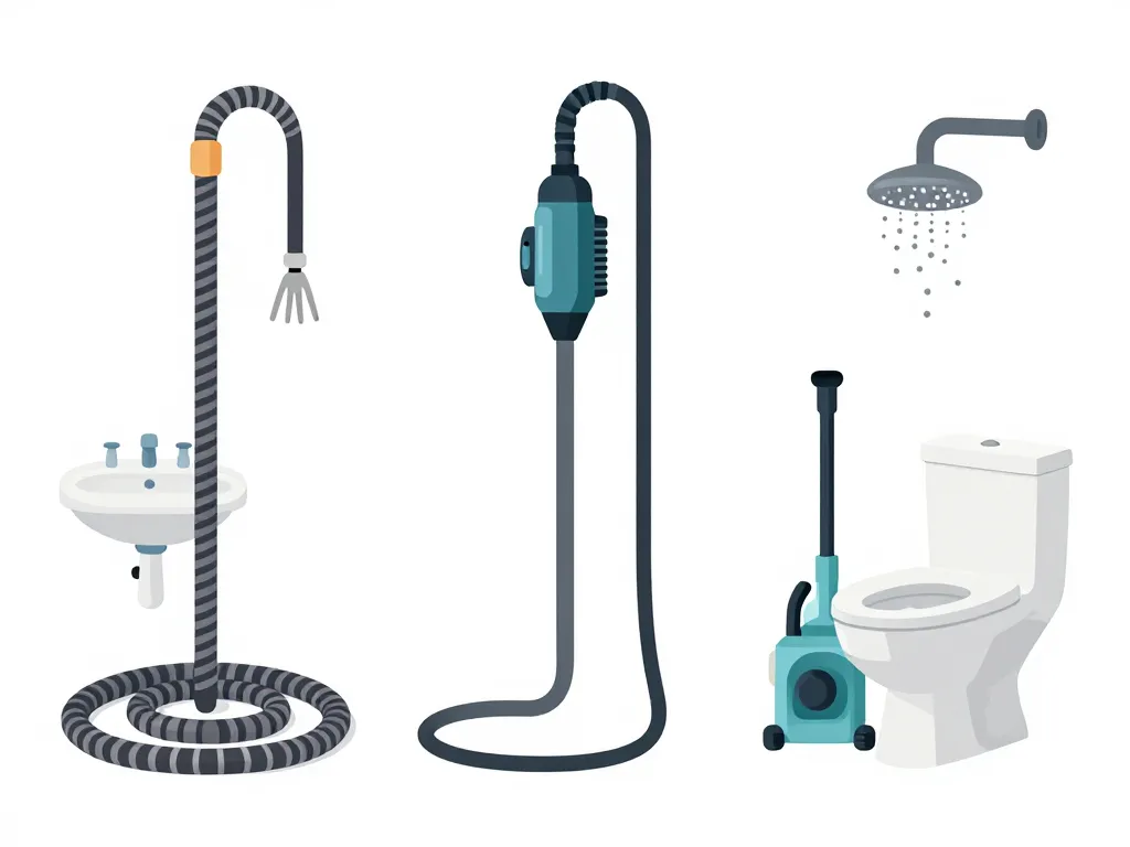 types de furet pour déboucher évier douche toilettes