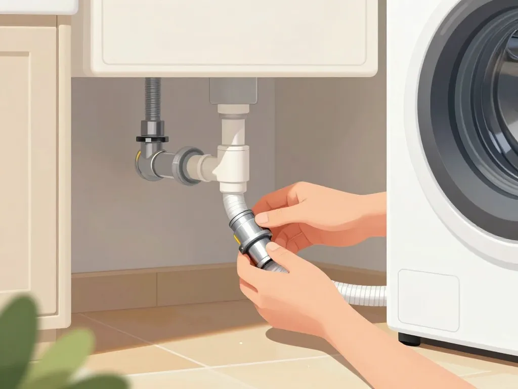 adaptation hauteur evacuation lave linge sur plomberie moderne