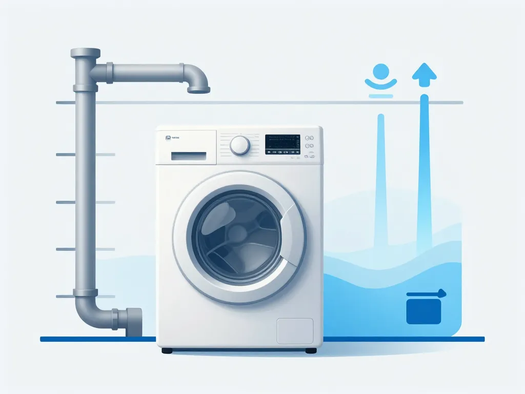 schema hauteur evacuation lave linge avec niveaux