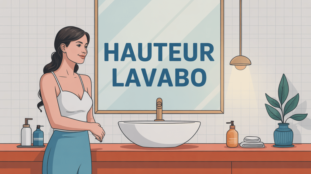 illustration hauteur lavabo adaptée salle de bains