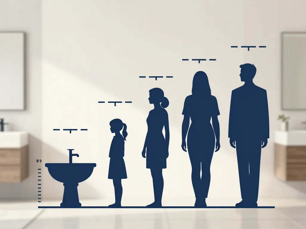 schéma hauteurs lavabo normes salle de bains