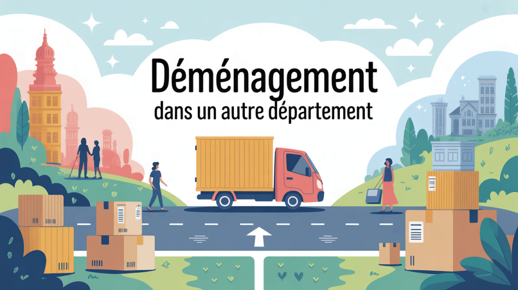 je déménage dans un autre département, camion et cartons