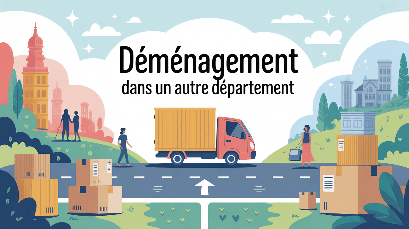 je déménage dans un autre département, camion et cartons