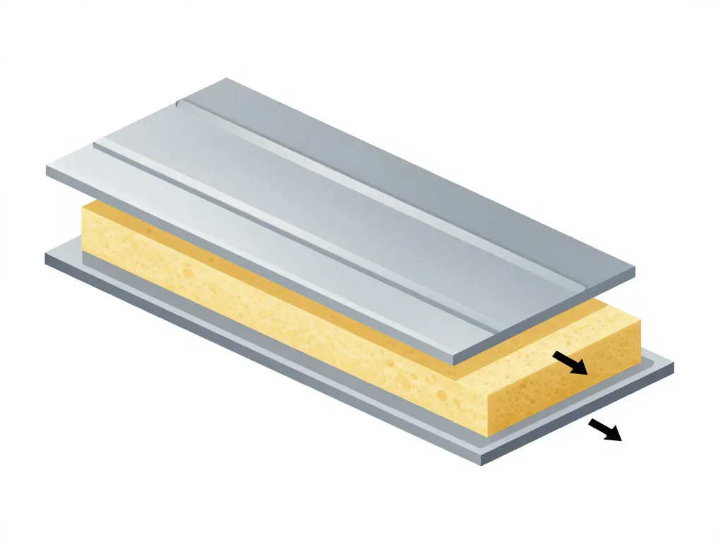 Schéma structure panneau sandwich toiture isolant