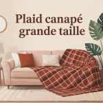 Grand plaid canapé grande taille dans salon lumineux