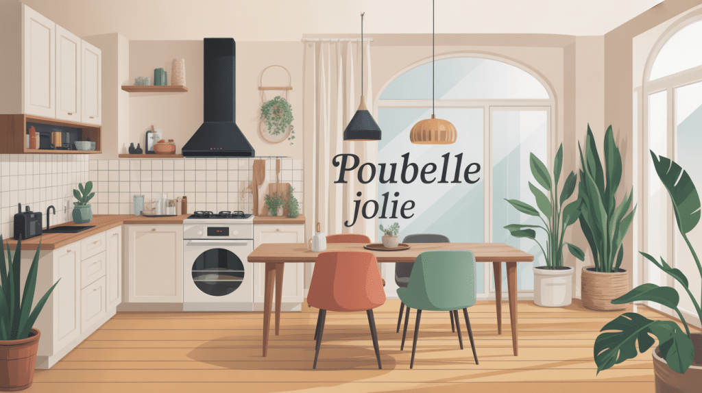 poubelle jolie design intégrée cuisine salon