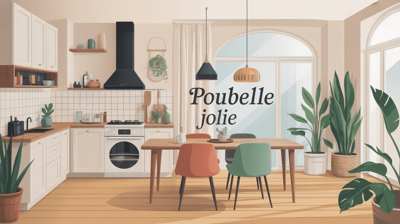 poubelle jolie design intégrée cuisine salon