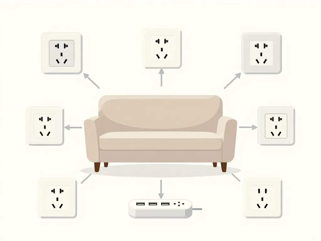 schema concept prise electrique pour canapé variantes