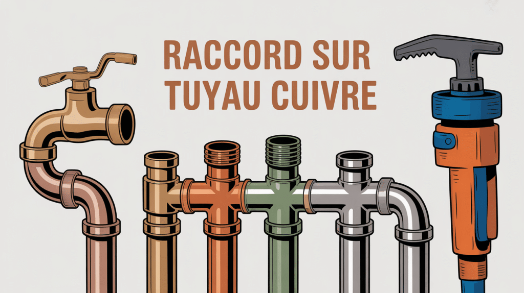illustration raccord sur tuyau cuivre différents types