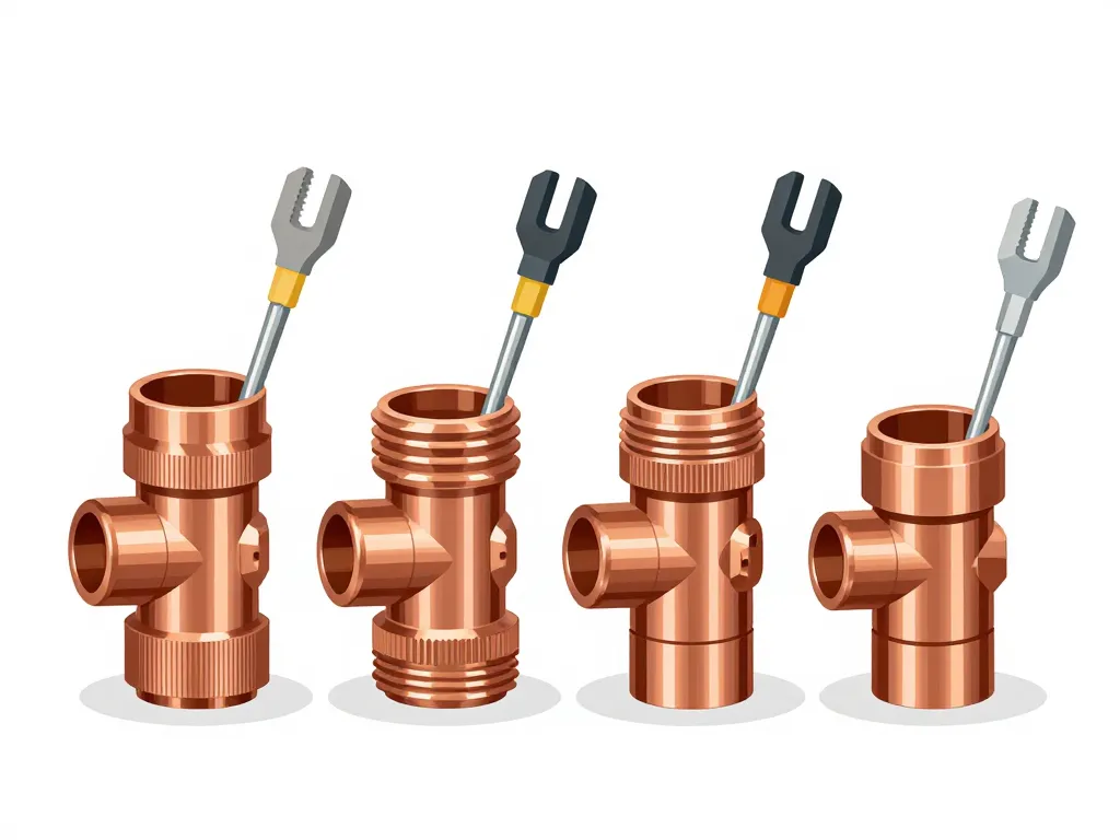 schéma tubes cuivre et raccords types