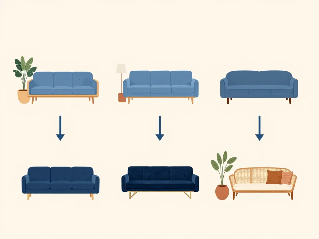 Salon canape bleu, différents styles déco chaleureuse