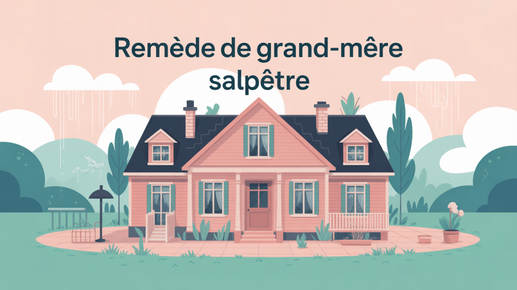 Salpêtre remède grand mère illustration maison traces blanches