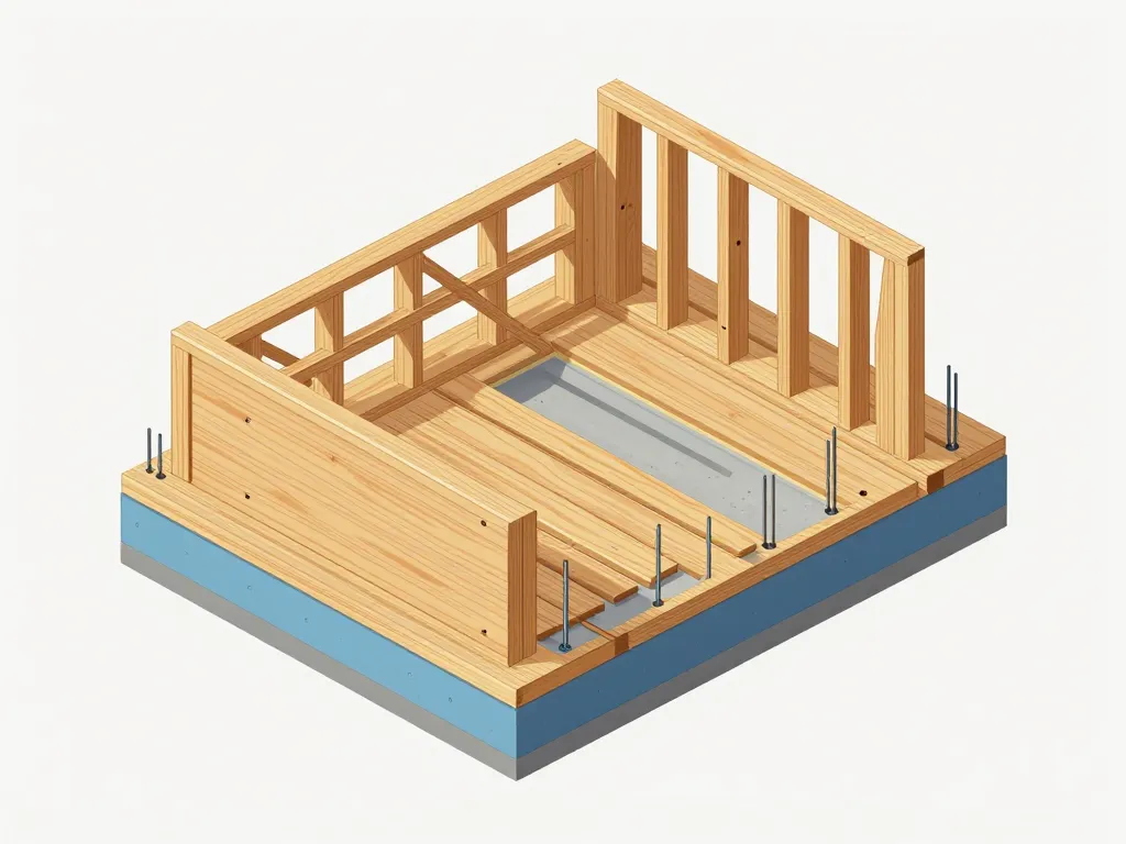 schéma coffrage planche structure bois