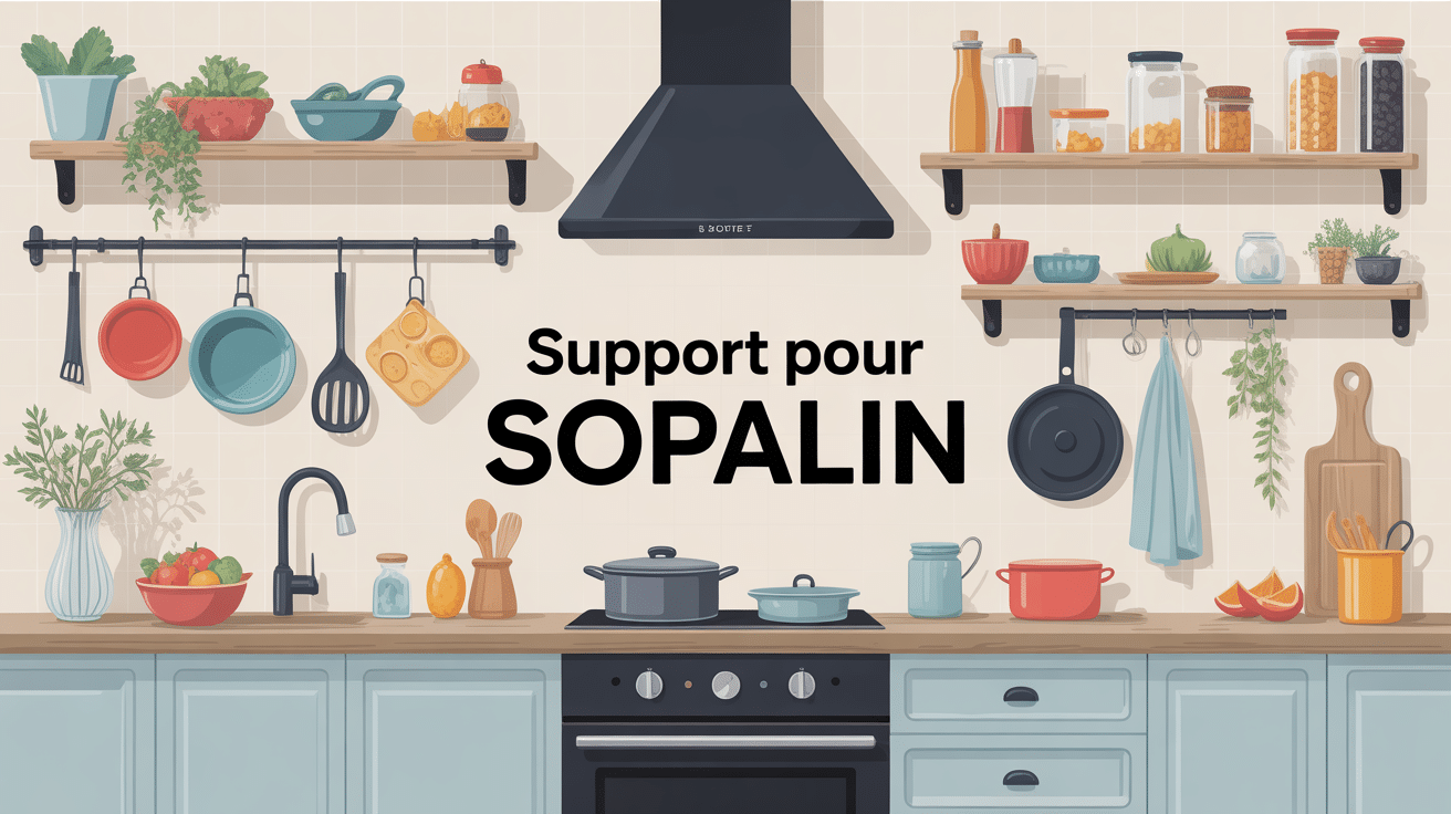 illustration différents supports pour sopalin en cuisine