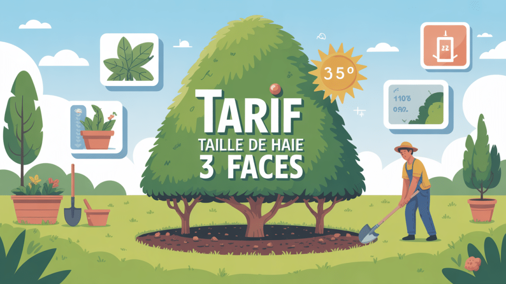 illustration du tarif taille de haie 3 faces par un jardinier