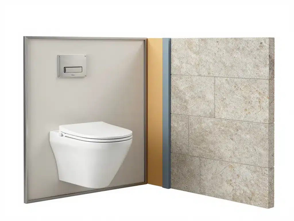 schéma installation wc suspendu geberit selon type de mur