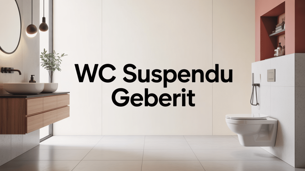 wc suspendu geberit dans salle de bain haut de gamme