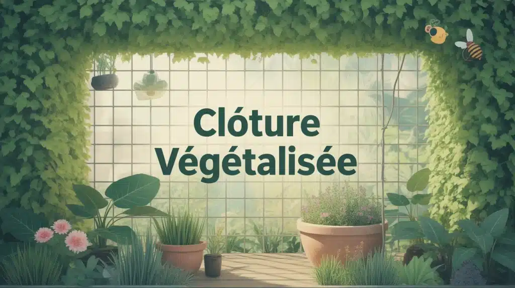 Clôture végétalisée : grillage avec écran végétal dense