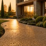 Chemin béton drainant prix m2 dans jardin moderne