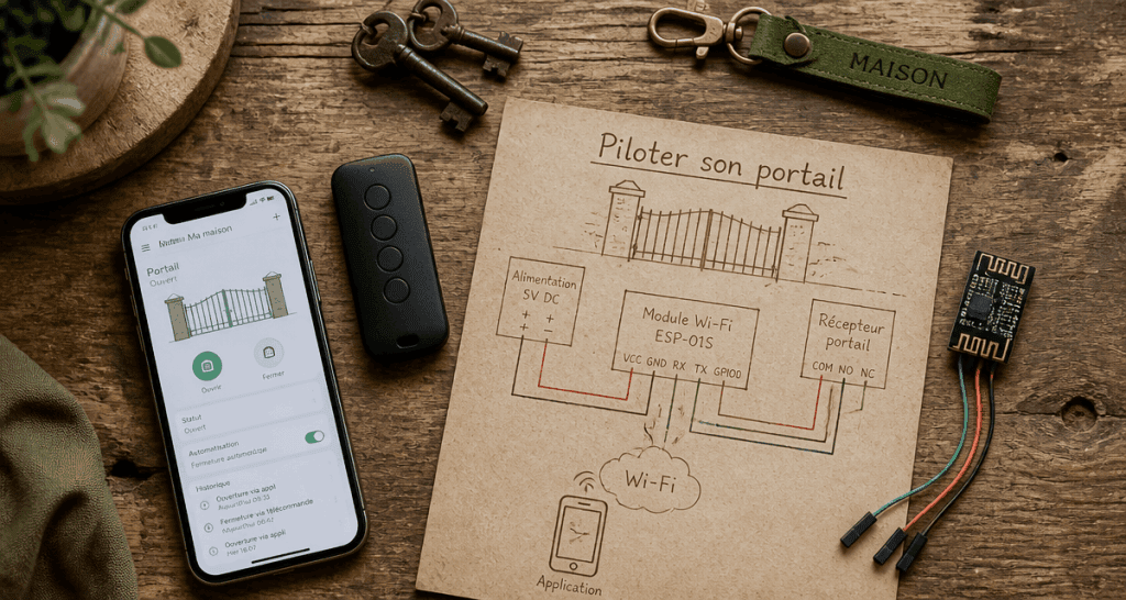 copier télécommande portail sur smartphone avec module wifi