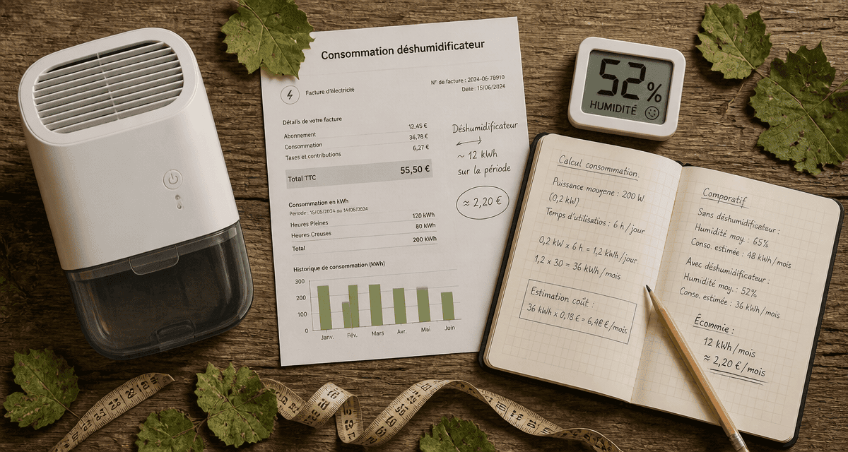 déshumidificateur consommation table facture