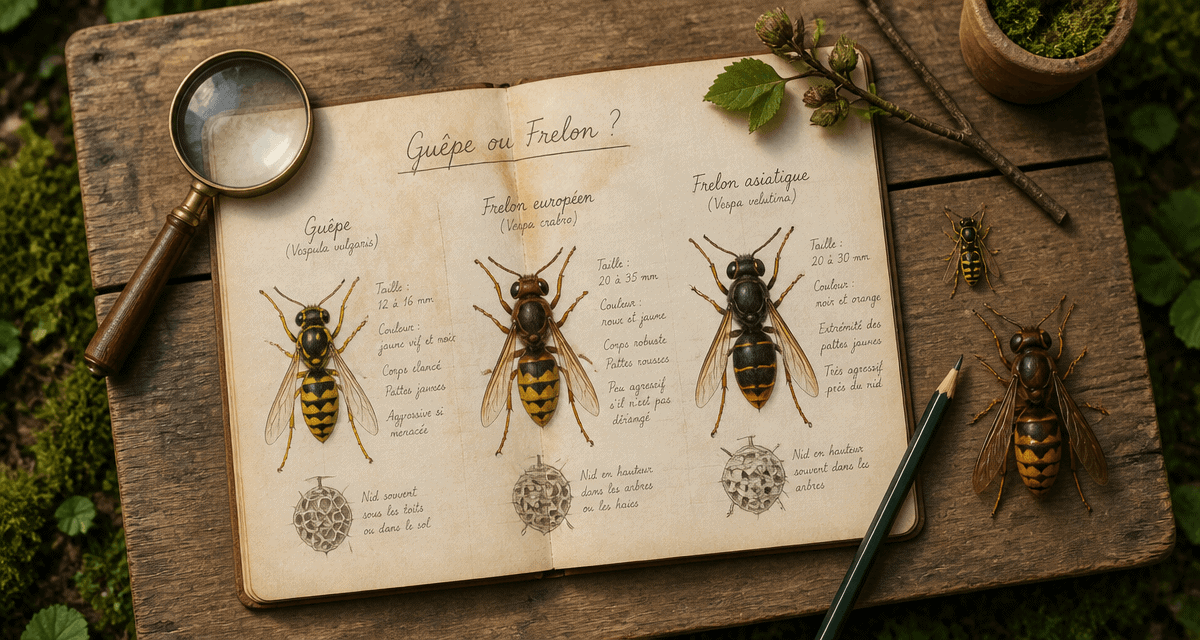 difference entre guepe et frelon sur carnet