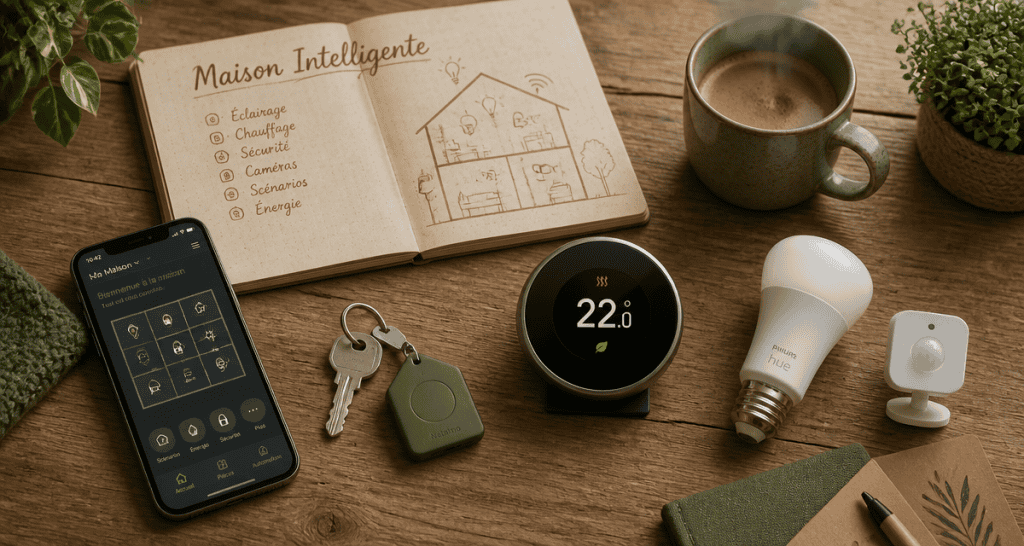 domotique exemple objets connectés sur table