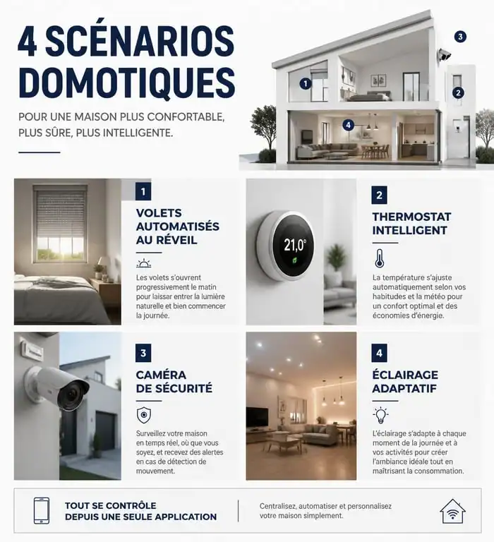 Exemples de scénarios domotique pour la maison connectée
