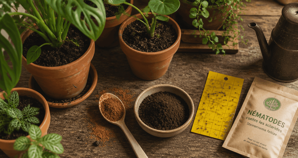 Moucherons dans les plantes, remèdes naturels en image