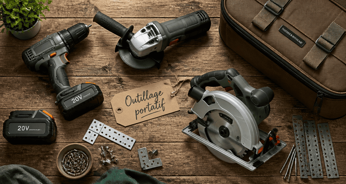 outillage portatif moderne sur établi