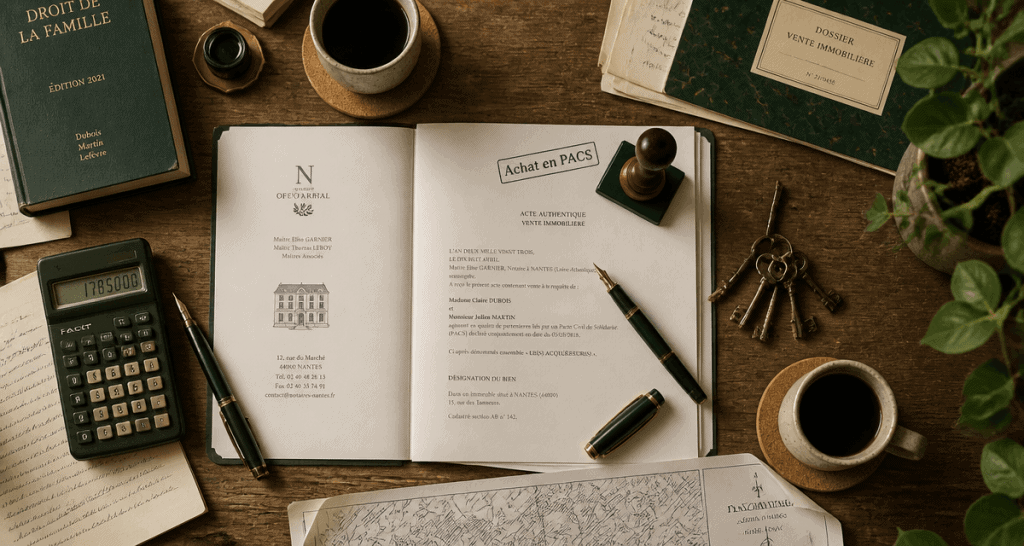 pacs avantage achat immobilier table dossier notarial
