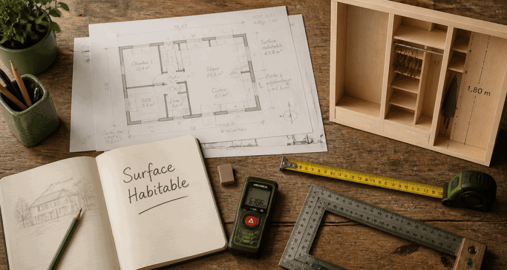 placard surface habitable plan et outils