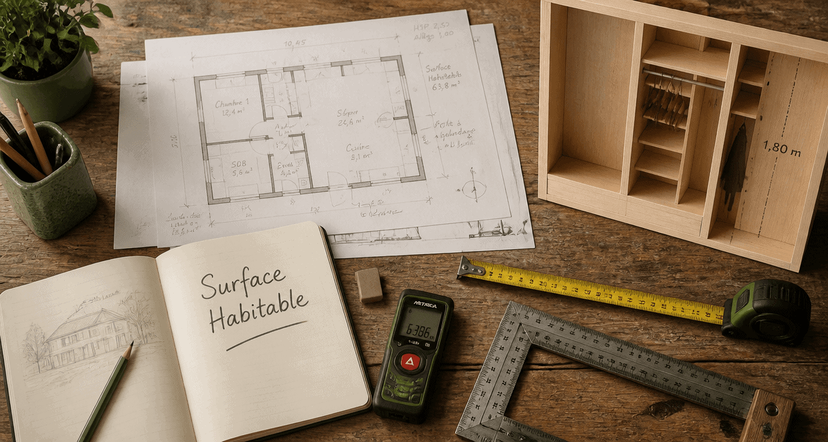 Surface habitable et placards : la règle des 1,80 mètre
